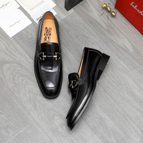 Replica Salvatore Ferragamo Leather Shoes For Men #1196140 $82.00 USD for Wholesale