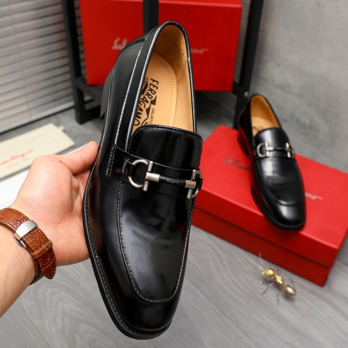 Replica Salvatore Ferragamo Leather Shoes For Men #1196140 $82.00 USD for Wholesale