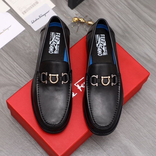 Replica Salvatore Ferragamo Leather Shoes For Men #1196141 $85.00 USD for Wholesale