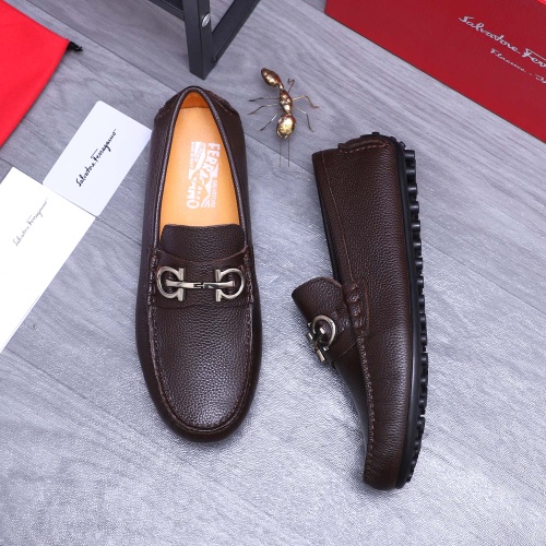 Replica Salvatore Ferragamo Leather Shoes For Men #1196142 $76.00 USD for Wholesale