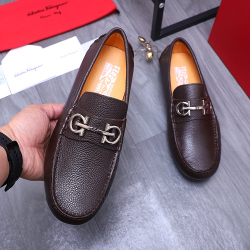 Replica Salvatore Ferragamo Leather Shoes For Men #1196142 $76.00 USD for Wholesale