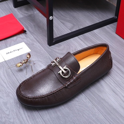 Replica Salvatore Ferragamo Leather Shoes For Men #1196142 $76.00 USD for Wholesale