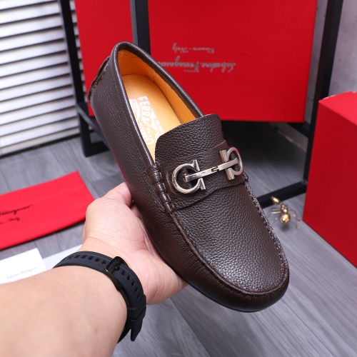 Replica Salvatore Ferragamo Leather Shoes For Men #1196142 $76.00 USD for Wholesale