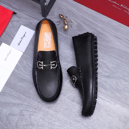 Replica Salvatore Ferragamo Leather Shoes For Men #1196143 $76.00 USD for Wholesale