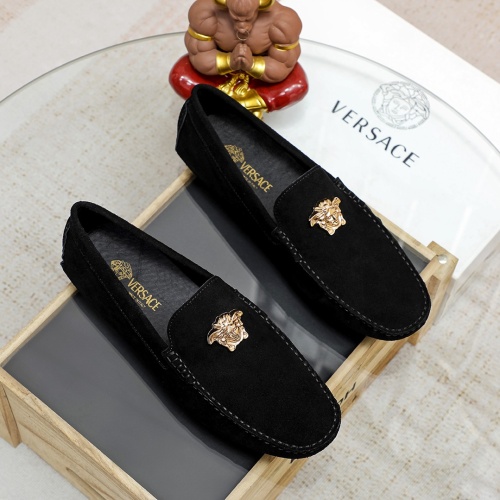 Replica Versace Leather Shoes For Men #1205136, $76.00 USD, [ITEM#1205136], Replica Versace Leather Shoes outlet from China