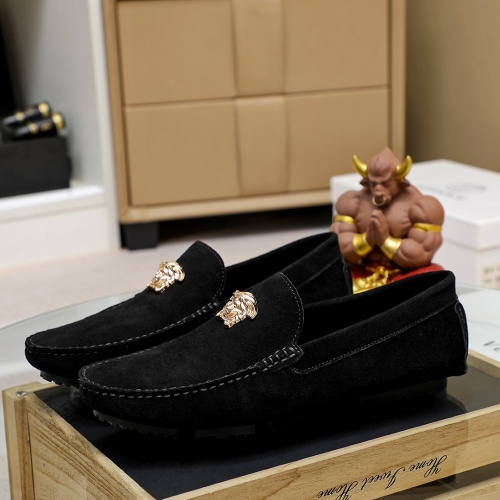 Replica Versace Leather Shoes For Men #1205136 $76.00 USD for Wholesale