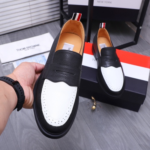 Replica Thom Browne Leather Shoes For Men #1207393 $82.00 USD for Wholesale