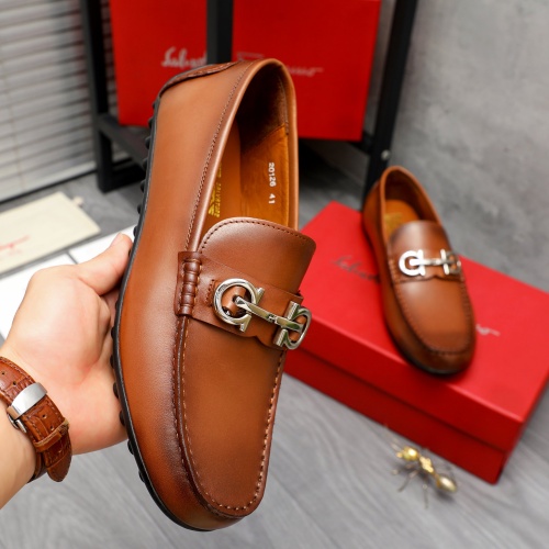 Replica Salvatore Ferragamo Leather Shoes For Men #1209295 $68.00 USD for Wholesale