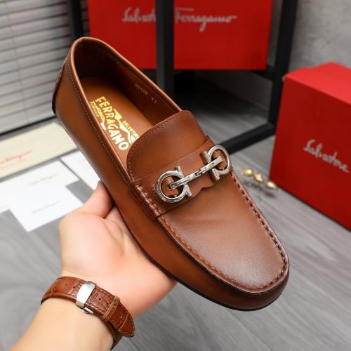 Replica Salvatore Ferragamo Leather Shoes For Men #1209295 $68.00 USD for Wholesale