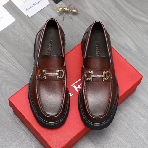 Replica Salvatore Ferragamo Leather Shoes For Men #1209298 $82.00 USD for Wholesale