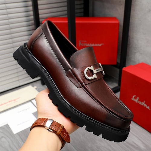 Replica Salvatore Ferragamo Leather Shoes For Men #1209298 $82.00 USD for Wholesale