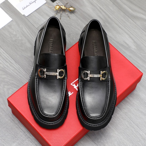 Replica Salvatore Ferragamo Leather Shoes For Men #1209299 $82.00 USD for Wholesale