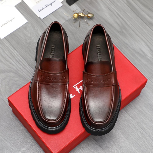 Replica Salvatore Ferragamo Leather Shoes For Men #1209301 $82.00 USD for Wholesale