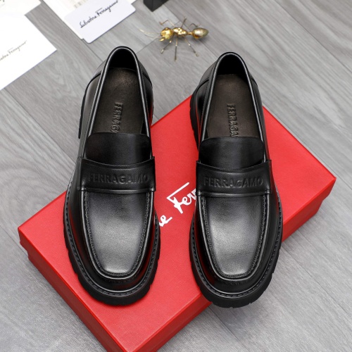 Replica Salvatore Ferragamo Leather Shoes For Men #1209302 $82.00 USD for Wholesale