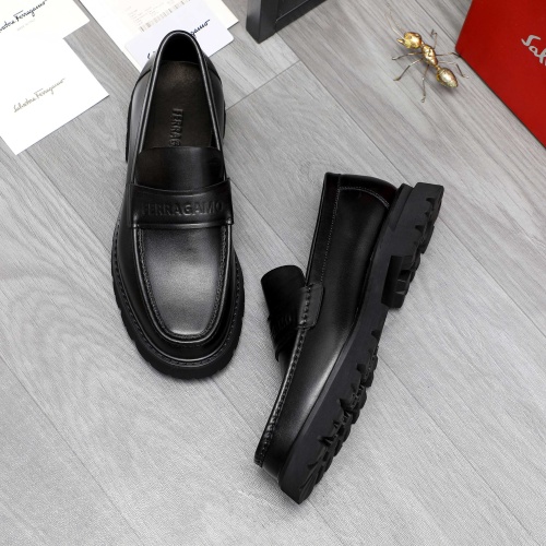 Replica Salvatore Ferragamo Leather Shoes For Men #1209302 $82.00 USD for Wholesale