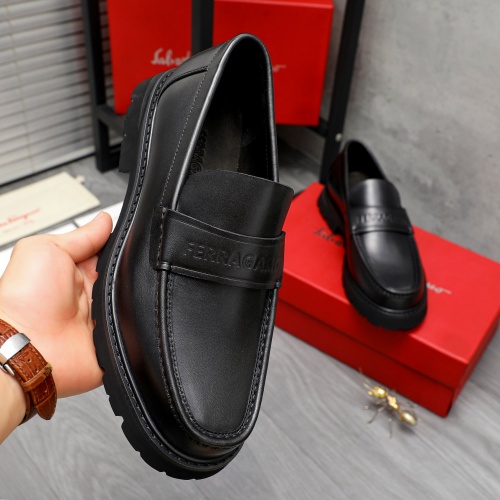 Replica Salvatore Ferragamo Leather Shoes For Men #1209302 $82.00 USD for Wholesale