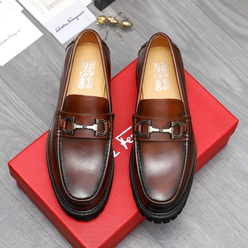 Replica Salvatore Ferragamo Leather Shoes For Men #1209316 $82.00 USD for Wholesale