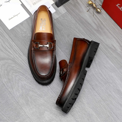 Replica Salvatore Ferragamo Leather Shoes For Men #1209316 $82.00 USD for Wholesale