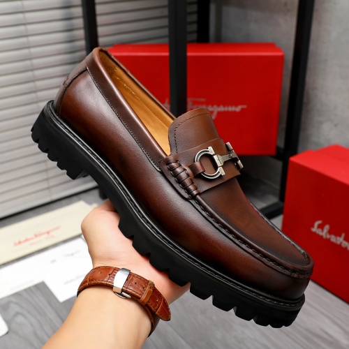 Replica Salvatore Ferragamo Leather Shoes For Men #1209316 $82.00 USD for Wholesale