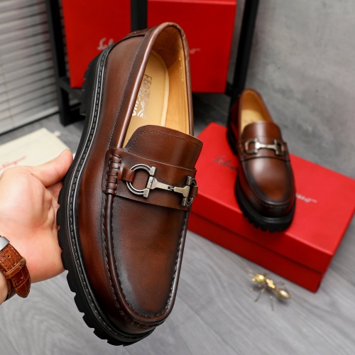 Replica Salvatore Ferragamo Leather Shoes For Men #1209316 $82.00 USD for Wholesale