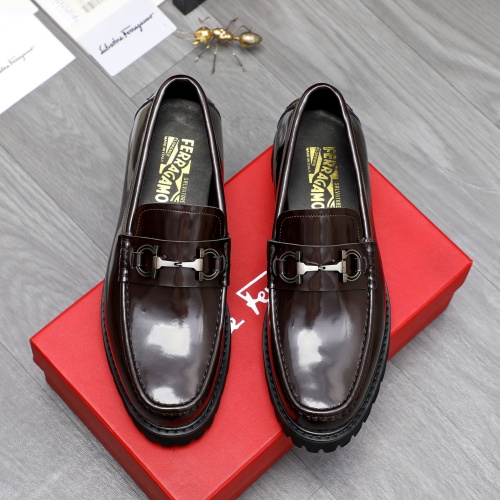 Replica Salvatore Ferragamo Leather Shoes For Men #1209317 $82.00 USD for Wholesale