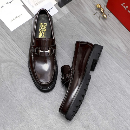 Replica Salvatore Ferragamo Leather Shoes For Men #1209317 $82.00 USD for Wholesale