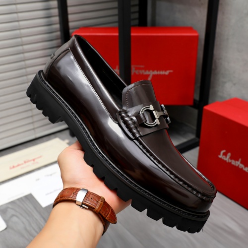 Replica Salvatore Ferragamo Leather Shoes For Men #1209317 $82.00 USD for Wholesale