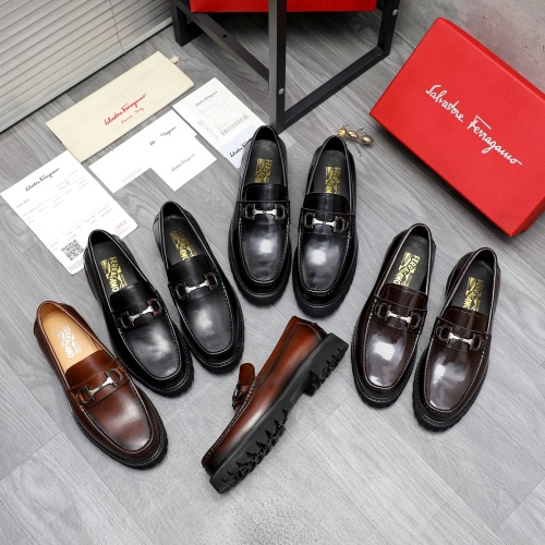 Replica Salvatore Ferragamo Leather Shoes For Men #1209318 $82.00 USD for Wholesale