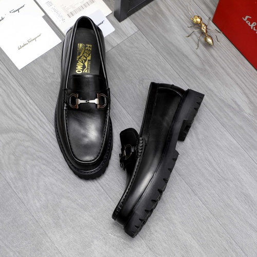 Replica Salvatore Ferragamo Leather Shoes For Men #1209319 $82.00 USD for Wholesale