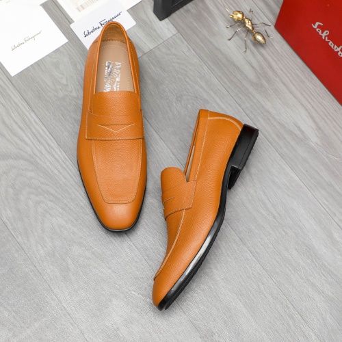 Replica Salvatore Ferragamo Leather Shoes For Men #1209338 $102.00 USD for Wholesale