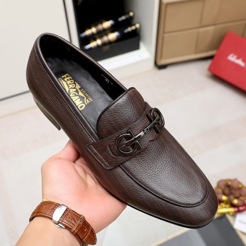 Replica Salvatore Ferragamo Leather Shoes For Men #1209499 $80.00 USD for Wholesale