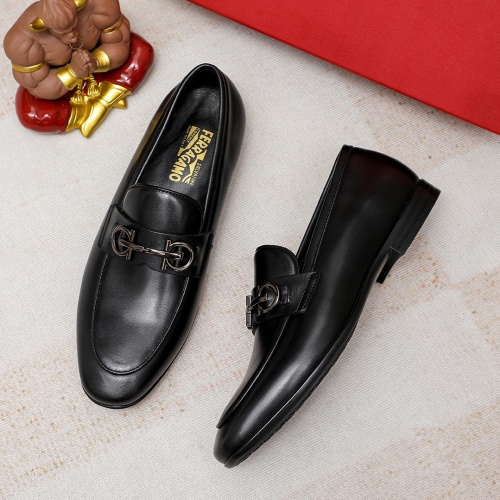 Replica Salvatore Ferragamo Leather Shoes For Men #1209503 $80.00 USD for Wholesale