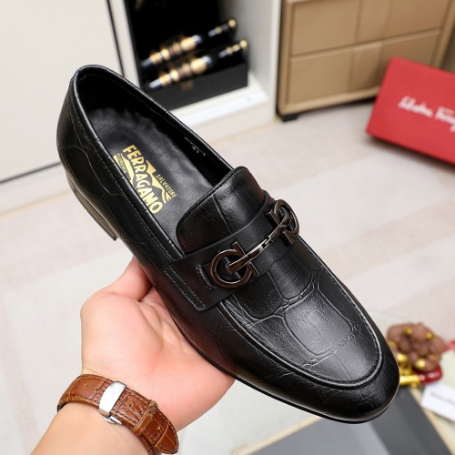 Replica Salvatore Ferragamo Leather Shoes For Men #1209504 $80.00 USD for Wholesale