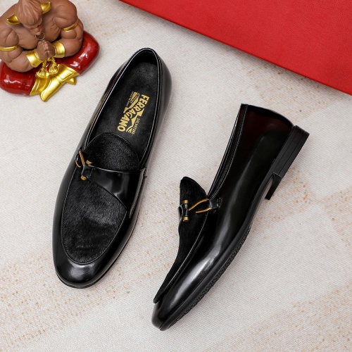 Replica Salvatore Ferragamo Leather Shoes For Men #1209506 $80.00 USD for Wholesale