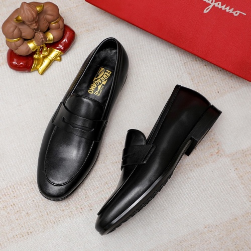 Replica Salvatore Ferragamo Leather Shoes For Men #1209509 $80.00 USD for Wholesale