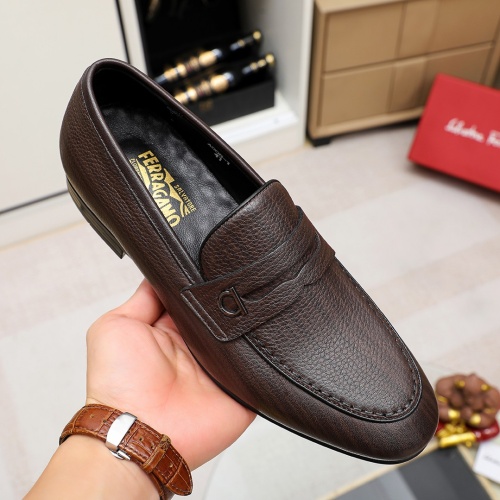 Replica Salvatore Ferragamo Leather Shoes For Men #1209510 $80.00 USD for Wholesale