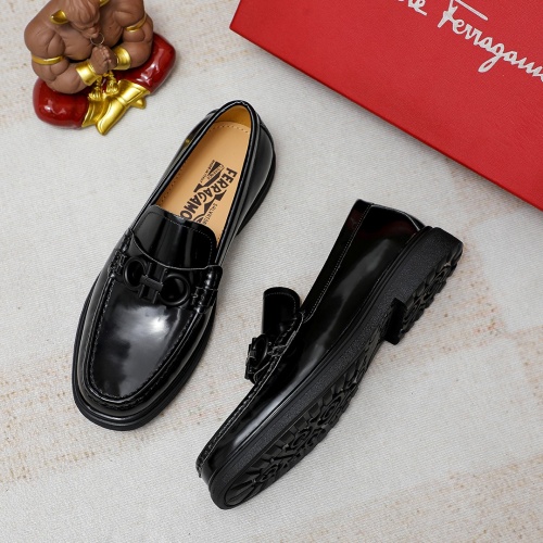 Replica Salvatore Ferragamo Leather Shoes For Men #1209533 $85.00 USD for Wholesale