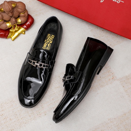 Replica Salvatore Ferragamo Leather Shoes For Men #1209562 $80.00 USD for Wholesale