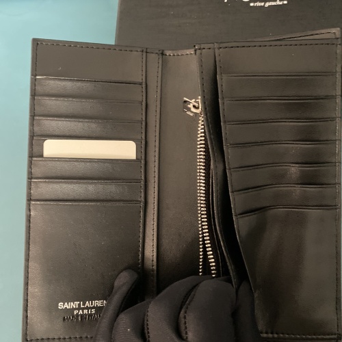 Replica Yves Saint Laurent YSL Man Wallets In Silver #1211783 $45.00 USD for Wholesale