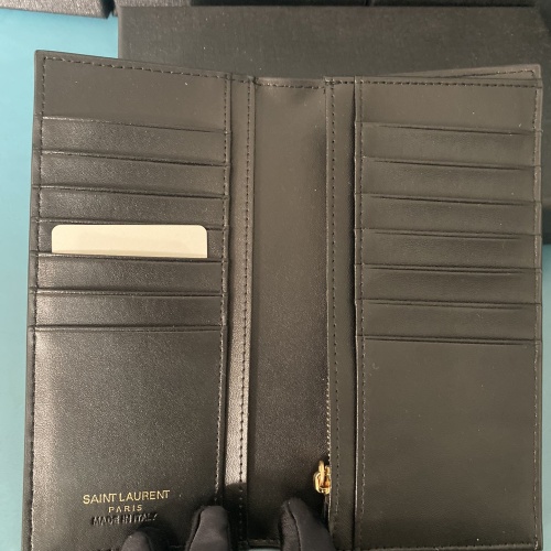 Replica Yves Saint Laurent YSL Man Wallets In Silver #1211783 $45.00 USD for Wholesale