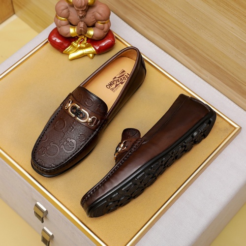 Replica Salvatore Ferragamo Leather Shoes For Men #1220603 $76.00 USD for Wholesale