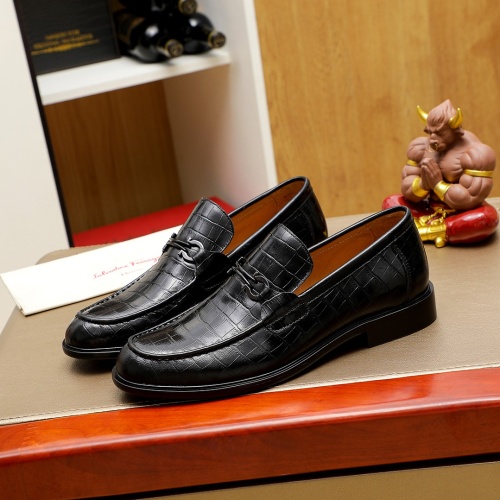 Replica Salvatore Ferragamo Leather Shoes For Men #1220606 $88.00 USD for Wholesale