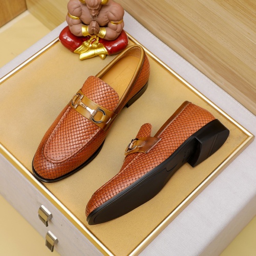 Replica Salvatore Ferragamo Leather Shoes For Men #1220805 $85.00 USD for Wholesale