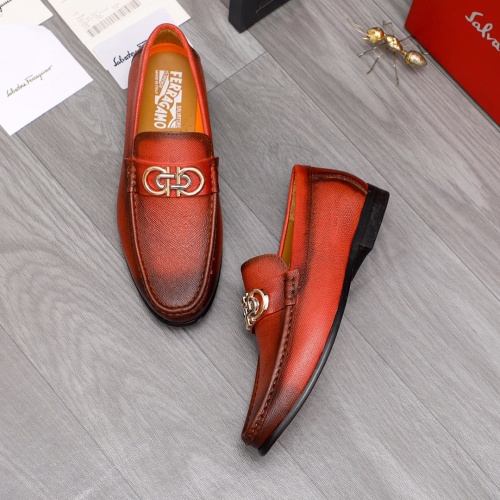 Replica Salvatore Ferragamo Leather Shoes For Men #1220902 $85.00 USD for Wholesale