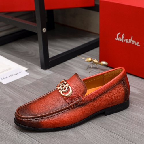 Replica Salvatore Ferragamo Leather Shoes For Men #1220902 $85.00 USD for Wholesale