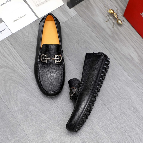 Replica Salvatore Ferragamo Leather Shoes For Men #1220984 $76.00 USD for Wholesale