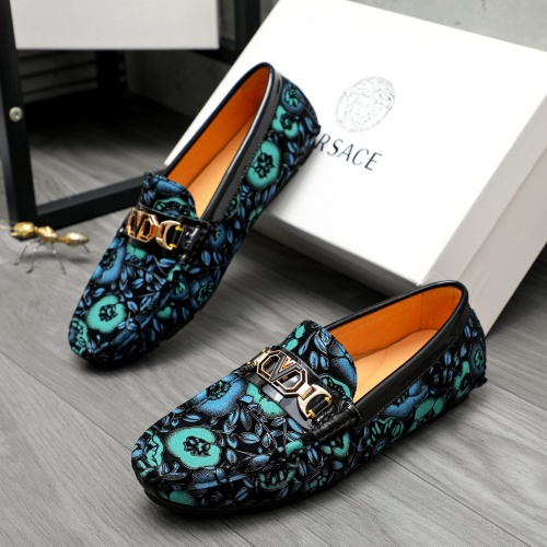 Replica Versace Leather Shoes For Men #1220985 $68.00 USD for Wholesale