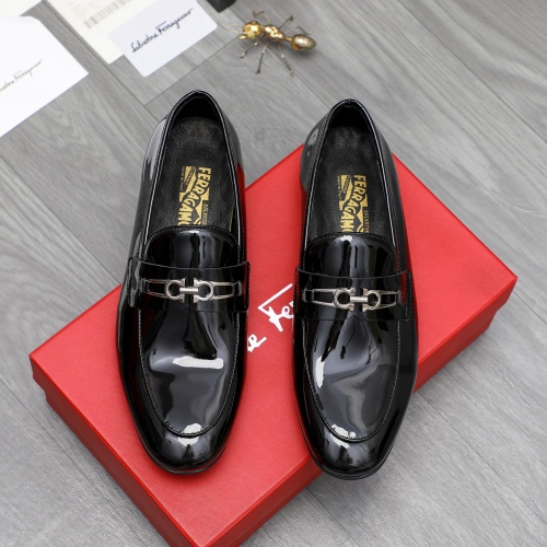 Replica Salvatore Ferragamo Leather Shoes For Men #1220998 $80.00 USD for Wholesale