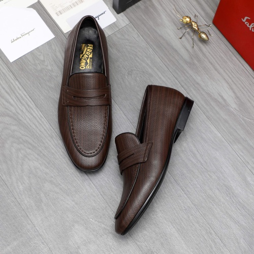 Replica Salvatore Ferragamo Leather Shoes For Men #1220999 $80.00 USD for Wholesale