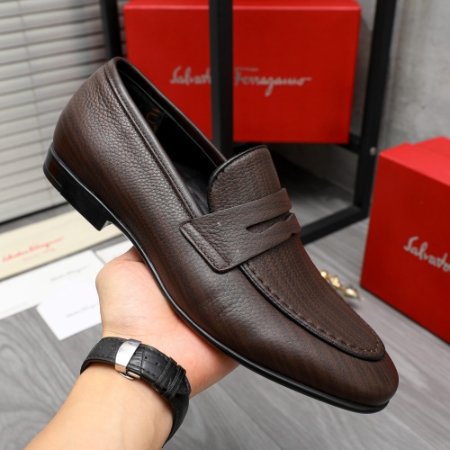 Replica Salvatore Ferragamo Leather Shoes For Men #1220999 $80.00 USD for Wholesale